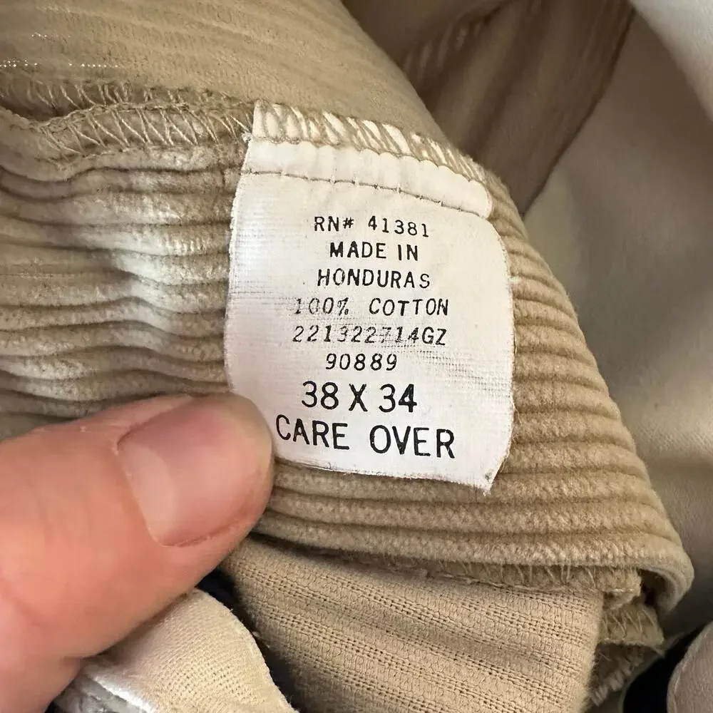 Polo Ralph Lauren Polo Cords Men’s Corduroy Pleated Trousers Size 38 Tan Preppy